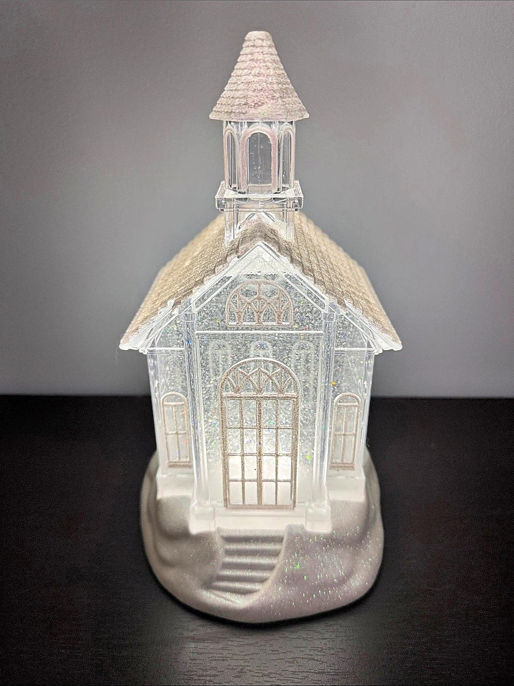Cracker Barrel 10” Snow Globe Church Decor